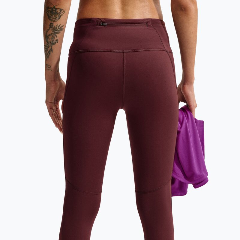 Legginsy do biegania damskie Nike Tempo Swoosh Run High-Waisted 7/8 mystic dates/white 6