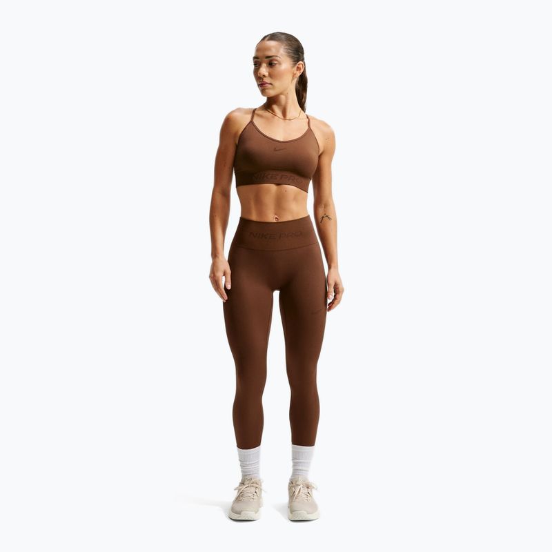 Biustonosz treningowy damski Nike Pro Seamless Light Support Sports Bra cacao wow 2