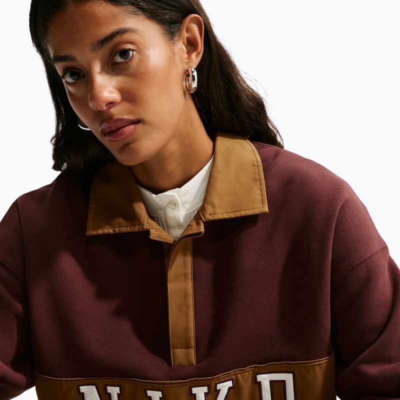 Bluza damska Nike Studio Fleece Medium Weight mystic dates/light british tan/sail 5