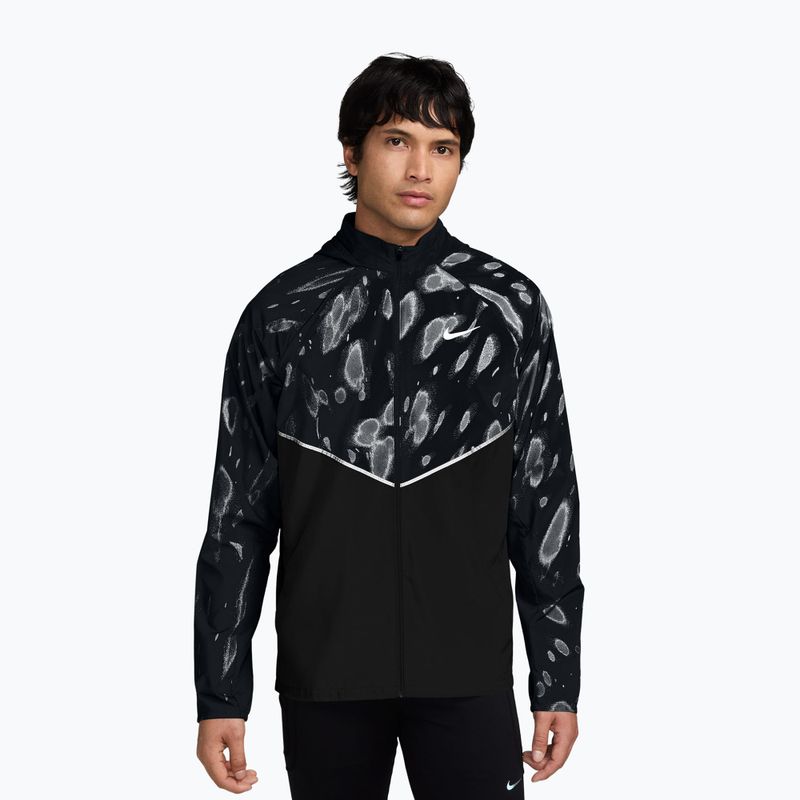 Kurtka do biegania męska Nike Miler Repel UV Printed black/black