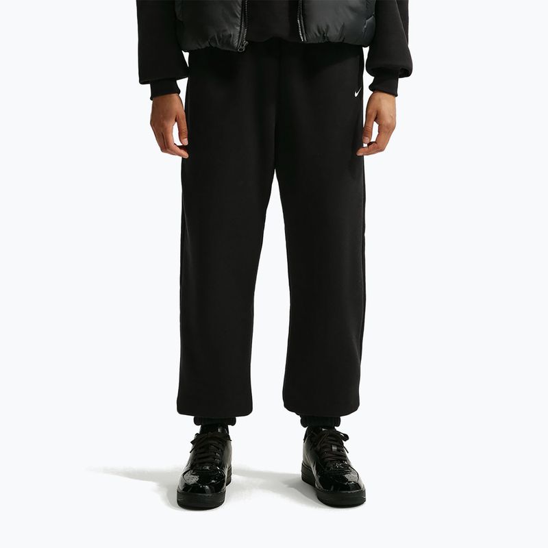 Spodnie damskie Nike Studio Fleece Medium Weight total black/sail