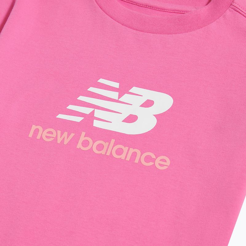 Koszulka dziecięca New Balance Jersey Stacked Logo Tee pink satin 8