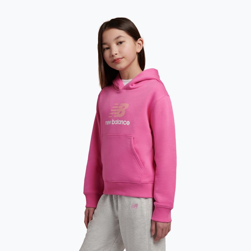 Bluza dziecięca New Balance FT Stacked Logo Hoodie pink satin 4