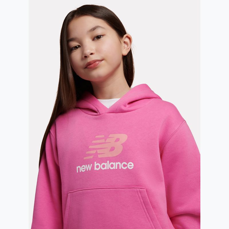 Bluza dziecięca New Balance FT Stacked Logo Hoodie pink satin 5
