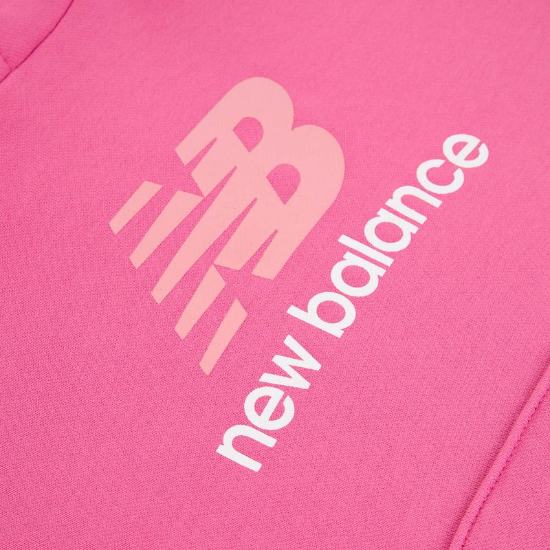 Bluza dziecięca New Balance FT Stacked Logo Hoodie pink satin 9