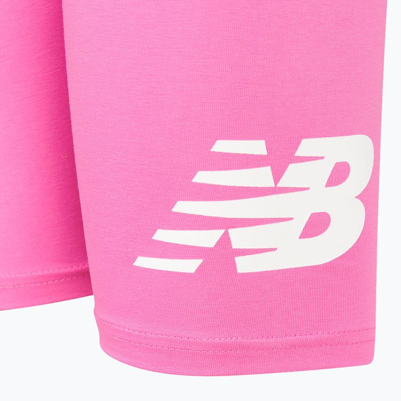 Spodenki dziecięce New Balance Stacked Logo Cycle pink satin 4