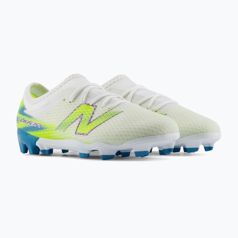 Buty piłkarskie dziecięce New Balance Furon Team V9 FG white/alkaline green 4