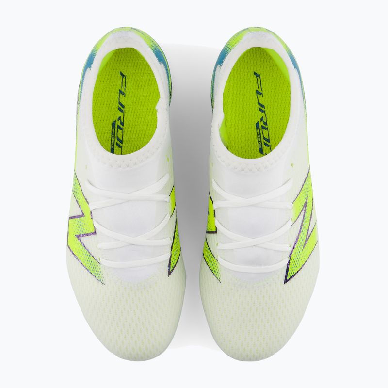 Buty piłkarskie dziecięce New Balance Furon Team V9 FG white/alkaline green 6