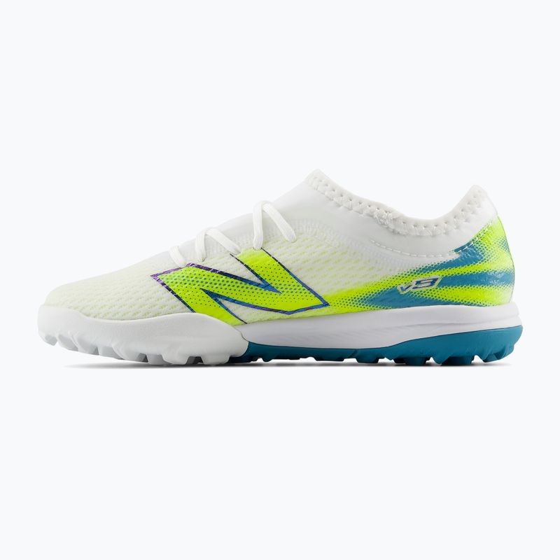 Buty piłkarskie dziecięce New Balance Furon Team V9 TF white/alkaline green 2