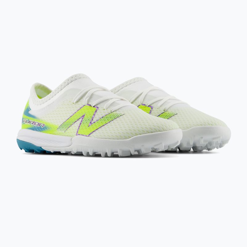 Buty piłkarskie dziecięce New Balance Furon Team V9 TF white/alkaline green 3