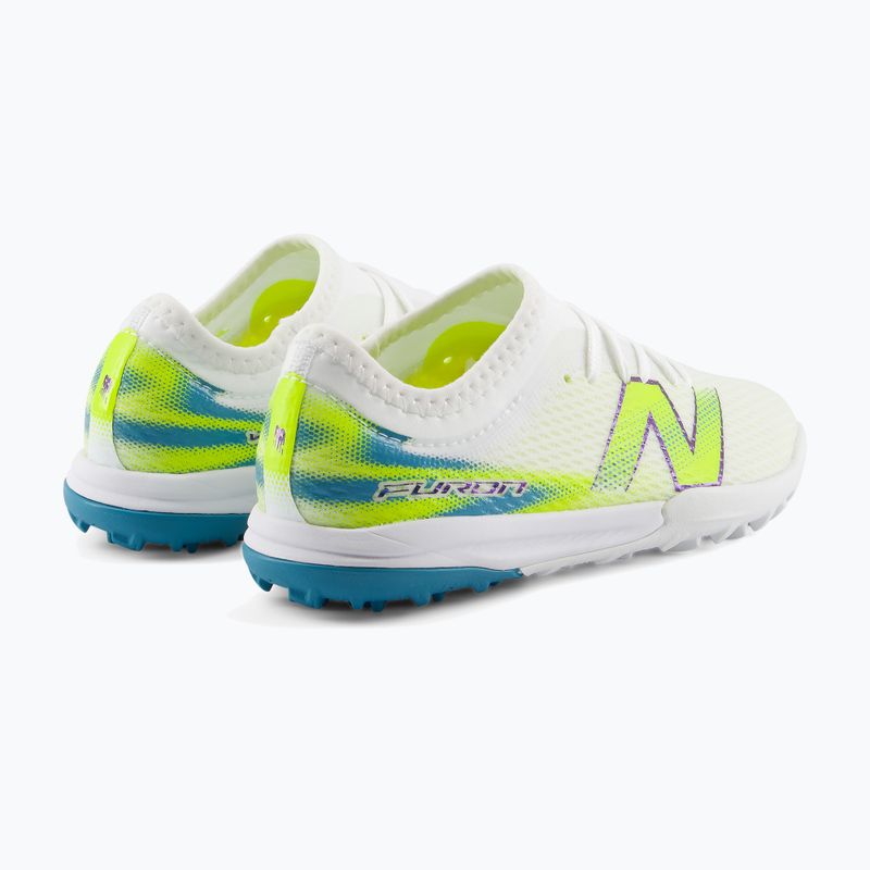 Buty piłkarskie dziecięce New Balance Furon Team V9 TF white/alkaline green 4