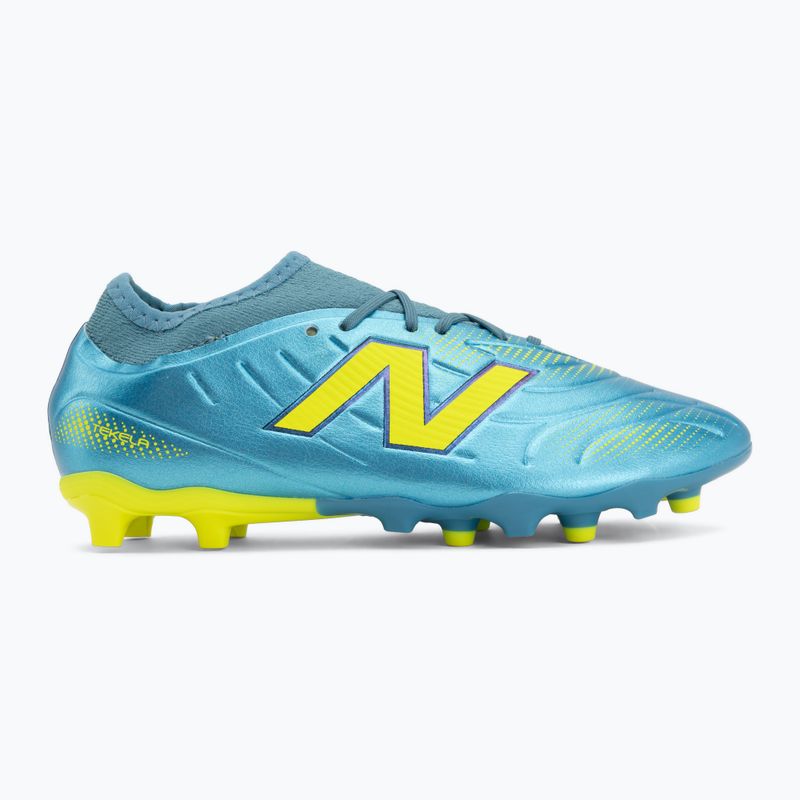 Buty piłkarskie dziecięce New Balance Tekela Team V5 FG metallic blue/alkaline green 2