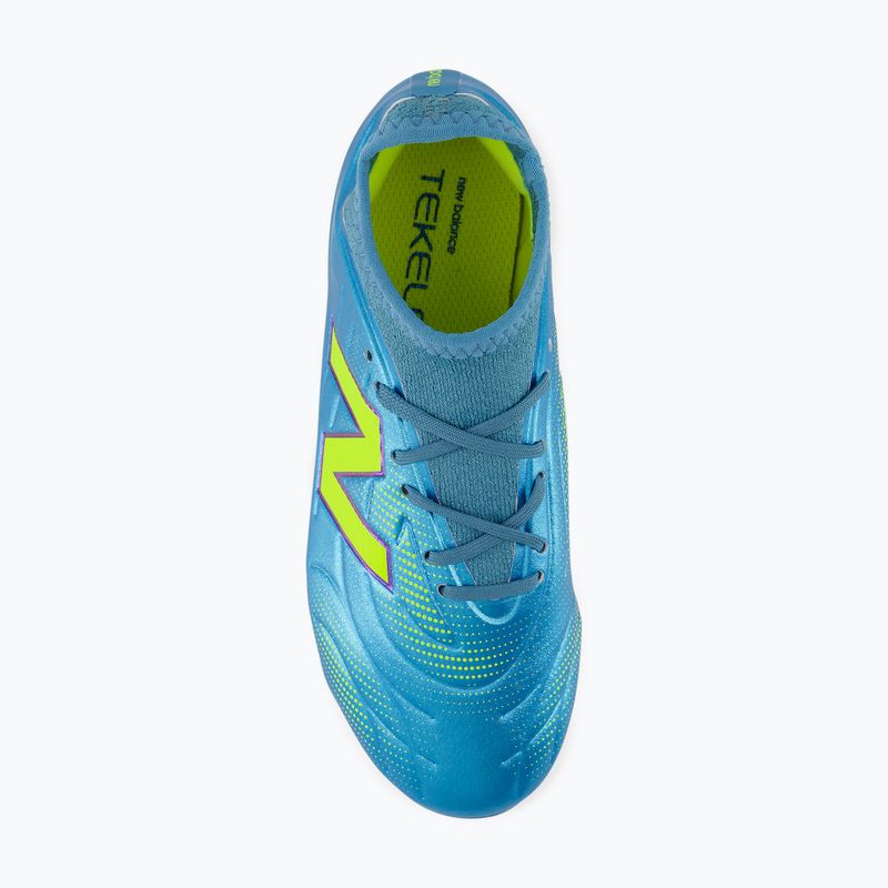 Buty piłkarskie dziecięce New Balance Tekela Team V5 FG metallic blue/alkaline green 5