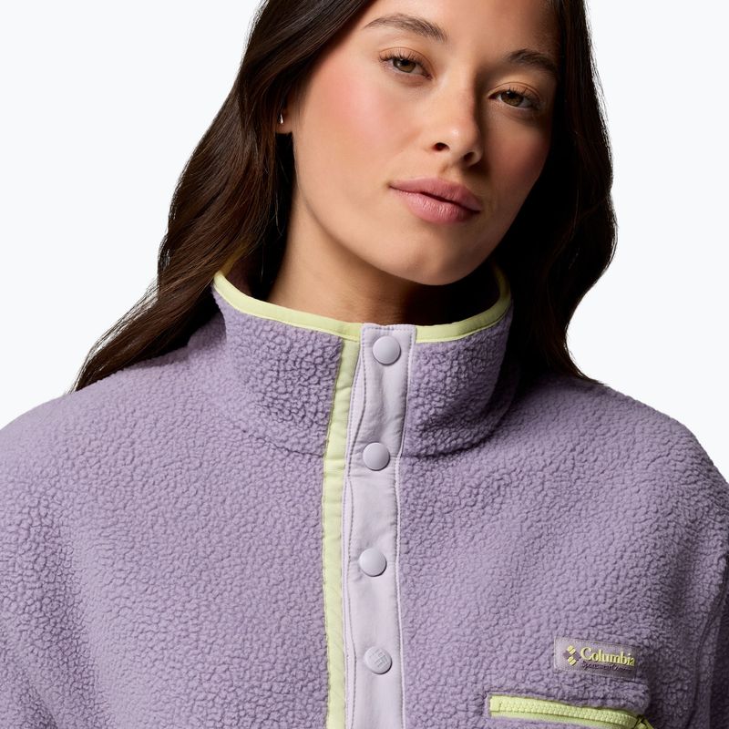 Bluza polarowa damska Columbia Helvetia II Cropped Half Snap Fleece shale purple/lavender haze/citron haz 5