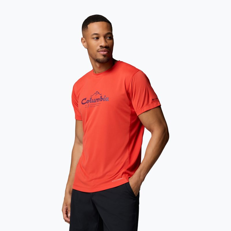 Koszulka męska Columbia Zero Rules Light Graphic Crew super sonic/scripted peaks 4
