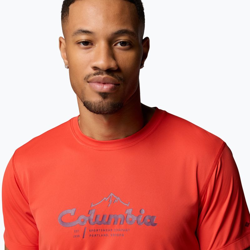 Koszulka męska Columbia Zero Rules Light Graphic Crew super sonic/scripted peaks 5