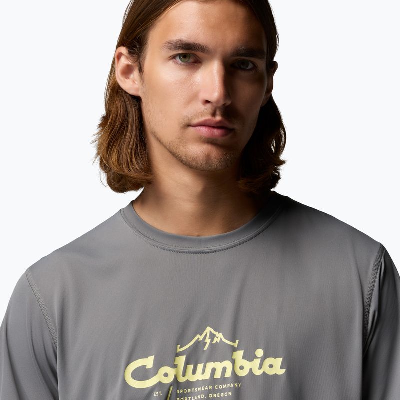 Koszulka męska Columbia Zero Rules Light Graphic Crew city grey/scripted peaks 5