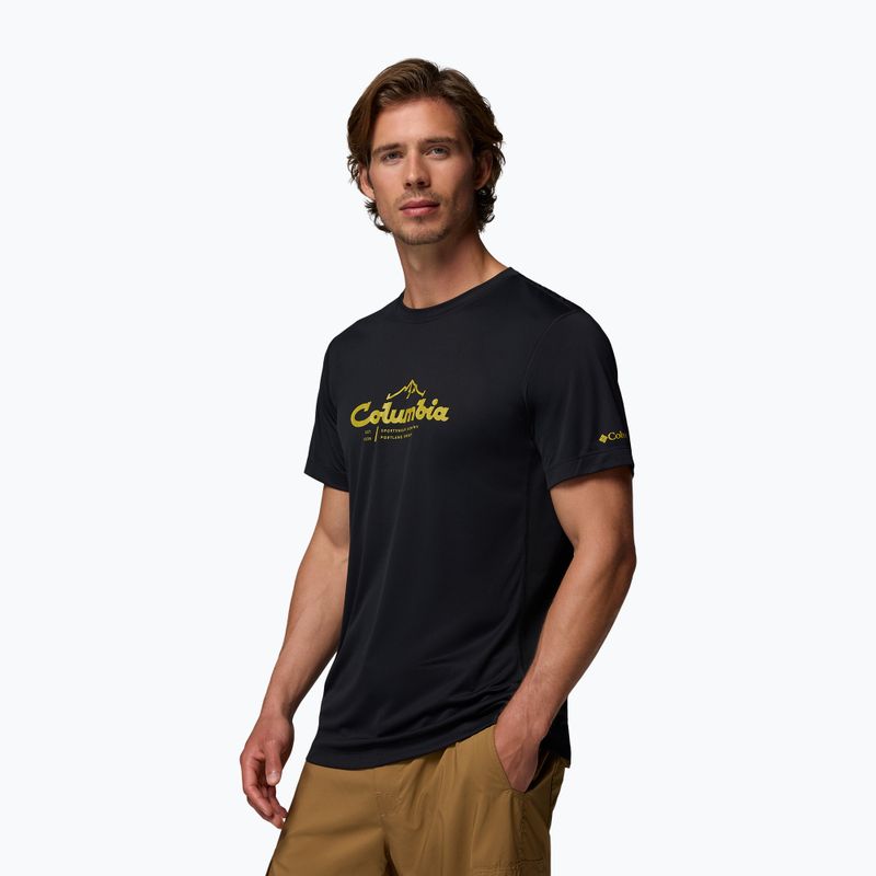 Koszulka męska Columbia Zero Rules Light Graphic Crew black/scripted peaks 4