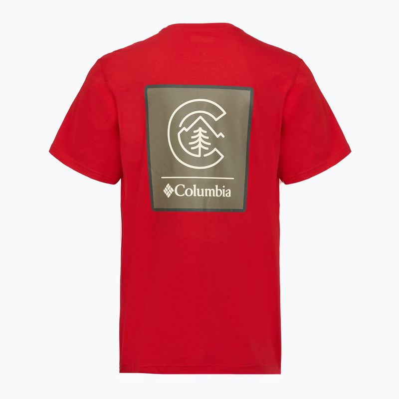 Koszulka męska Columbia CSC Basic Logo Back Tee mountain red/linework c badge 2