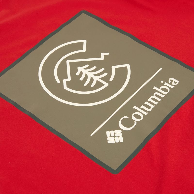 Koszulka męska Columbia CSC Basic Logo Back Tee mountain red/linework c badge 4