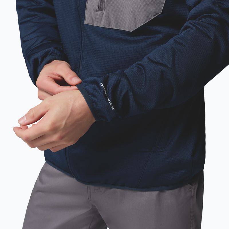 Bluza trekkingowa męska Columbia Tall Heights Hdd Grid Fleece Full Zip collegiate navy/city grey 7