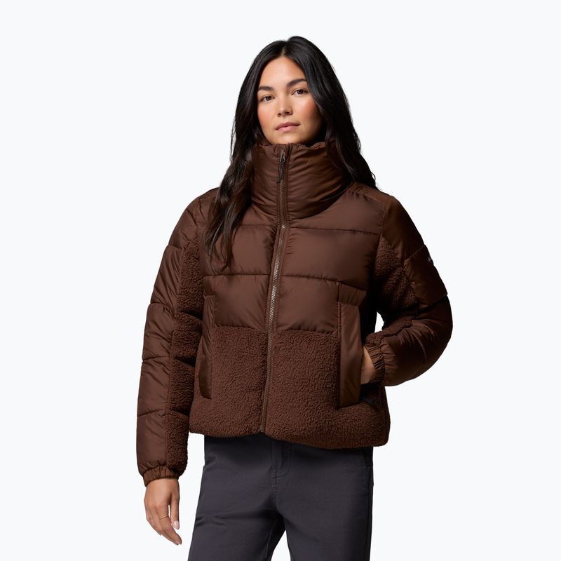 Kurtka hybrydowa damska Columbia Leadbetter Point II Sherpa Hybrid tobacco