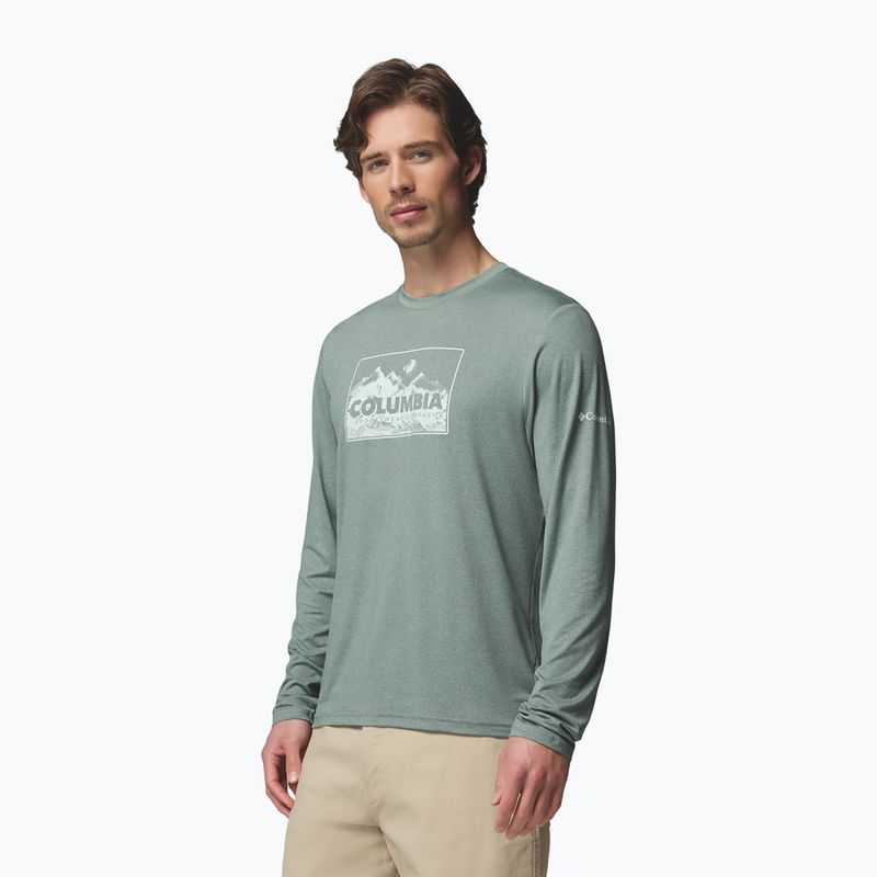 Longsleeve męski Columbia Parsons Point Graphic Tee sedona sage heather framed peakscape 4