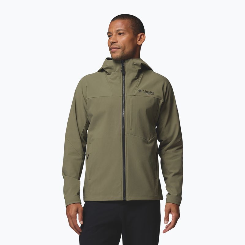 Kurtka softshell męska Columbia Tennen Mountain Hooded Softshell stone green