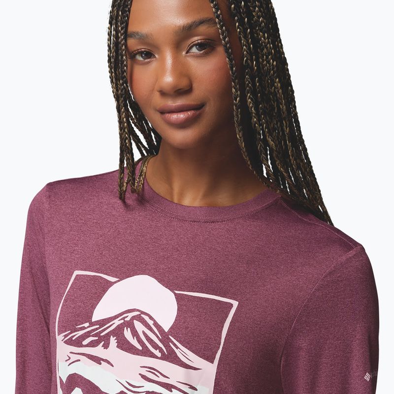 Longsleeve damski Columbia Parsons Point Graphic Tee antique mauve heather/all terrain 5