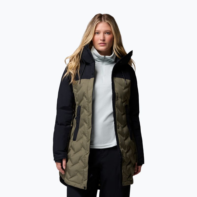 Płaszcz puchowy damski Columbia Mountain Croo III Mid Down stone green/black 5