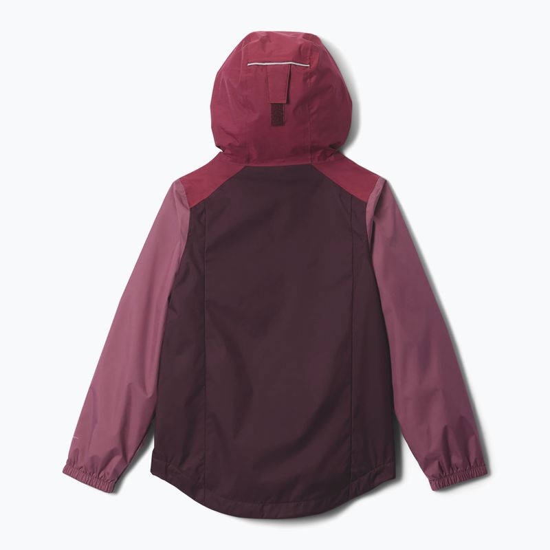 Kurtka przeciwdeszczowa dziecięca Columbia Rainy Trails III Fleece Lined moonvista/rich wine/antique mauve 2