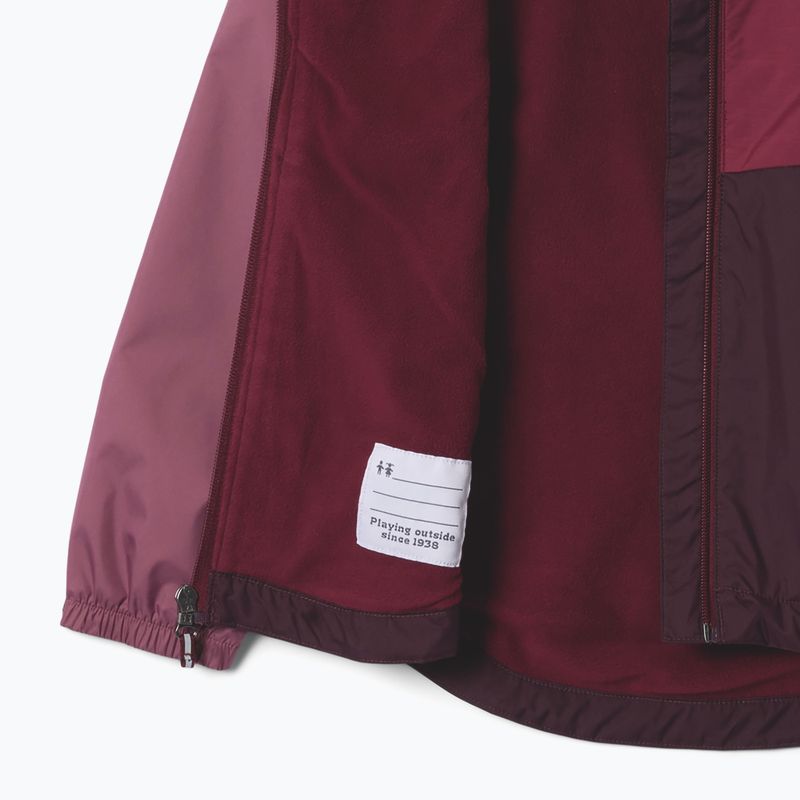 Kurtka przeciwdeszczowa dziecięca Columbia Rainy Trails III Fleece Lined moonvista/rich wine/antique mauve 3