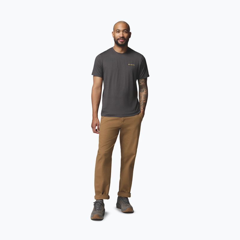 Koszulka męska Columbia Parsons Point Back Graphic Tee black heather blocky banner button 2
