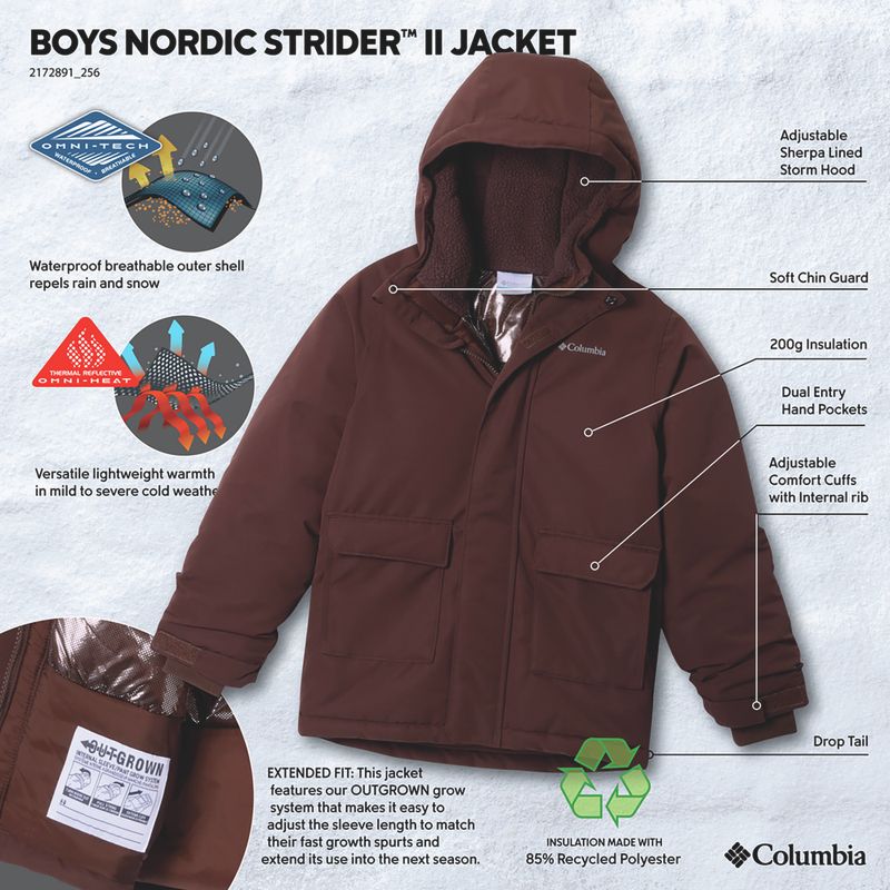 Kurtka ocieplana dziecięca Columbia Nordic Strider III tobacco 4