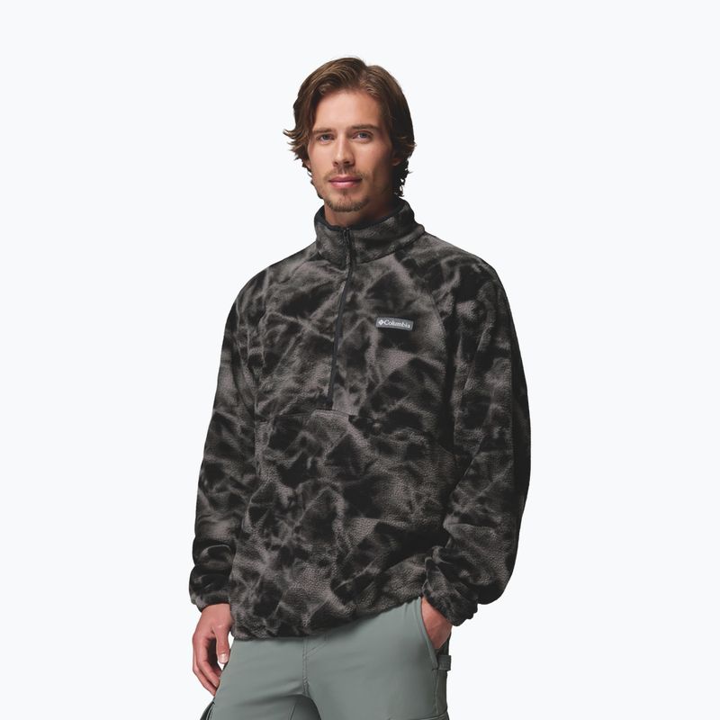 Bluza polarowa męska Columbia Timber Crest MTR Fleece Printed HZ black/icypeaks