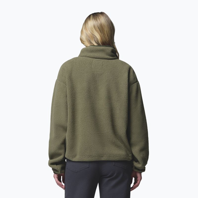 Bluza polarowa damska Columbia Helvetia II Cropped Half Snap Fleece stone green/safari 3