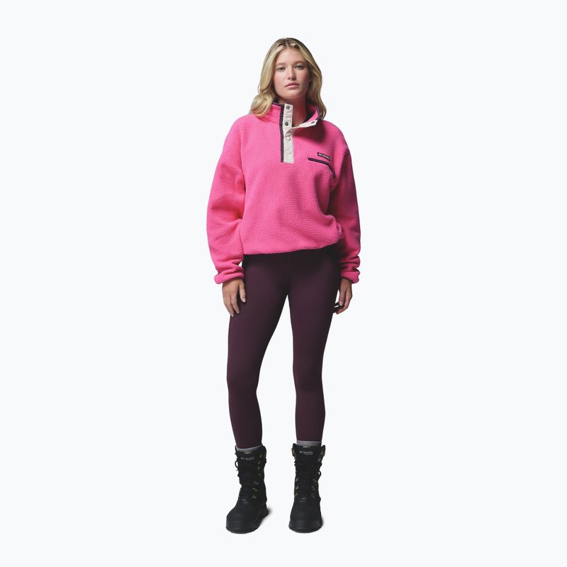 Bluza polarowa damska Columbia Helvetia II Cropped Half Snap Fleece nico/dark stone 2