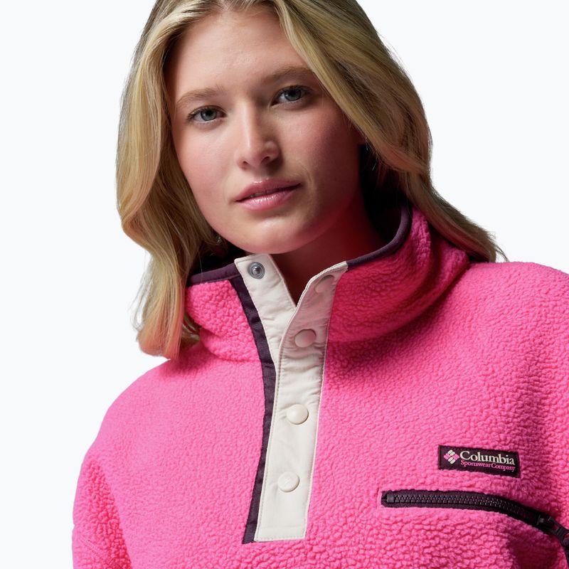 Bluza polarowa damska Columbia Helvetia II Cropped Half Snap Fleece nico/dark stone 5
