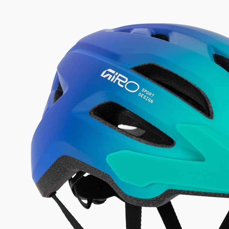 Kask rowerowy dziecięcy Giro Fixture II matte aqua green/blue jewel fade 7