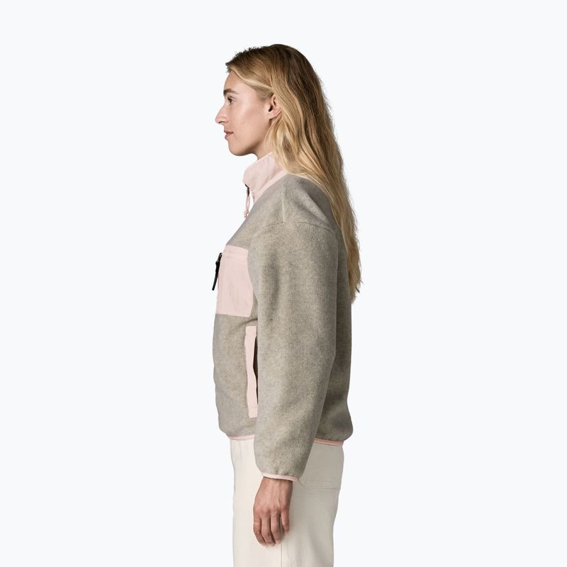 Bluza polarowa damska Patagonia Synchilla oatmeal heather w/pink frost 3
