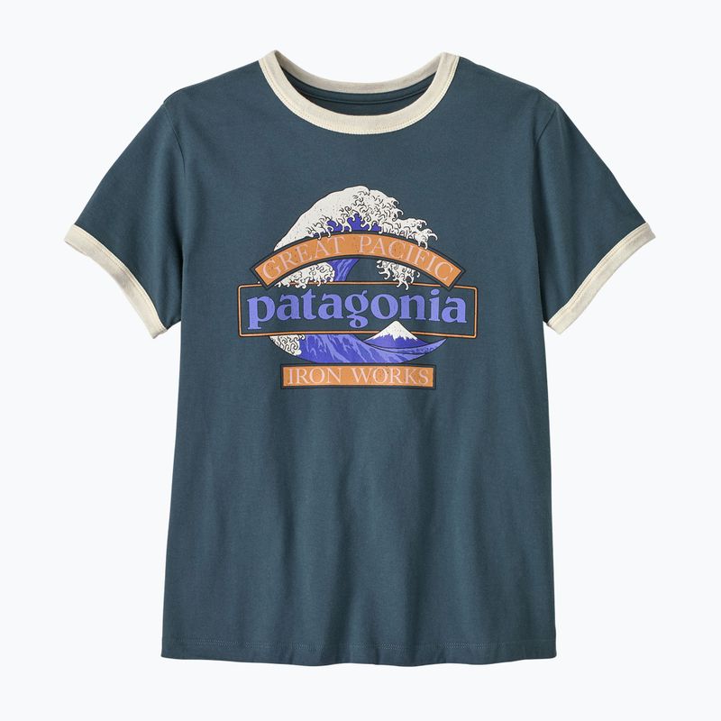 Koszulka damska Patagonia Great Waves Ringer Tee summit blue 2