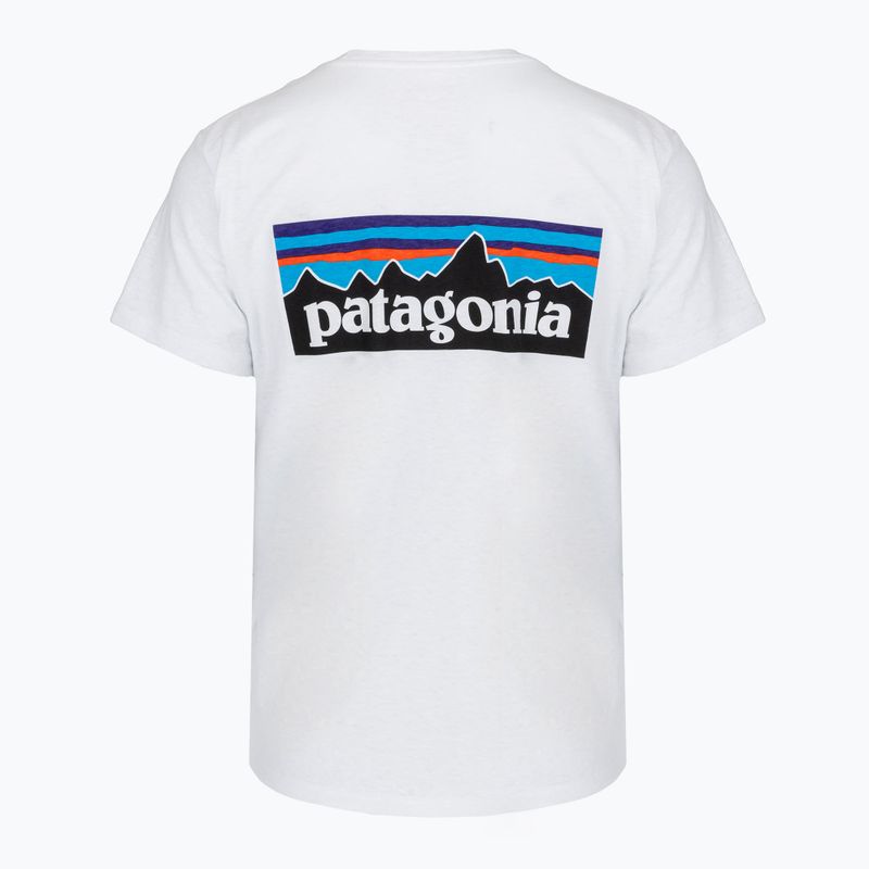 Koszulka damska Patagonia P-6 Logo Responsibili-Tee fiber white 2
