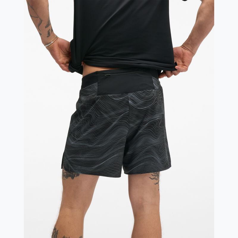 Spodenki do biegania męskie HOKA Glide Short 5" Brief CLF PRT black/white 3