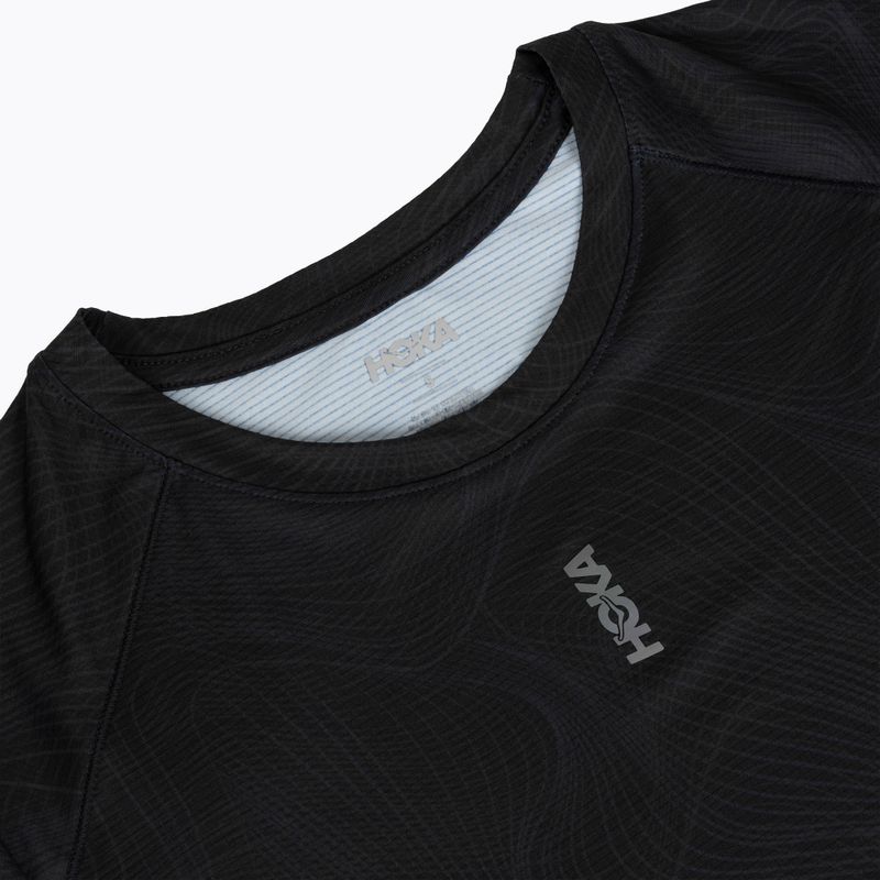 Koszulka do biegania damska HOKA EveryRun CLF PRT black/squid ink 3