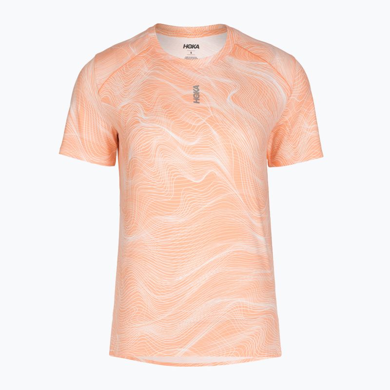 Koszulka do biegania damska HOKA EveryRun CLF PRT sunstone print