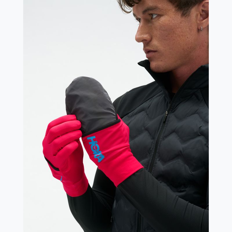 Rękawiczki do biegania HOKA Coldsnap Fleece Gloves cerise 4
