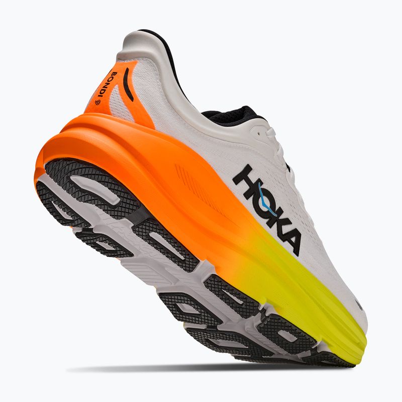 Buty do biegania męskie HOKA Bondi 9 Wide white/neon tangerine 3