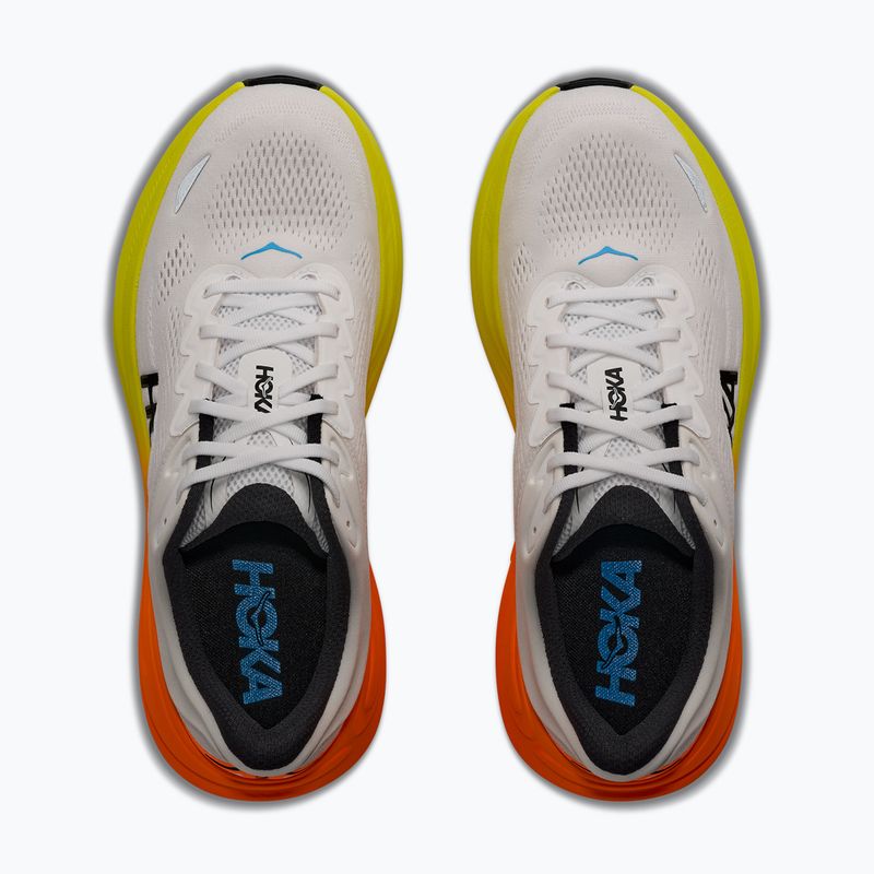 Buty do biegania męskie HOKA Bondi 9 Wide white/neon tangerine 5