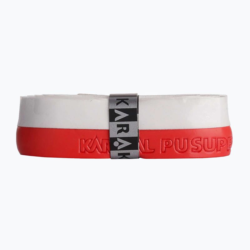 Owijka do rakiet squash Karakal Pu Super Grip Duo white / red