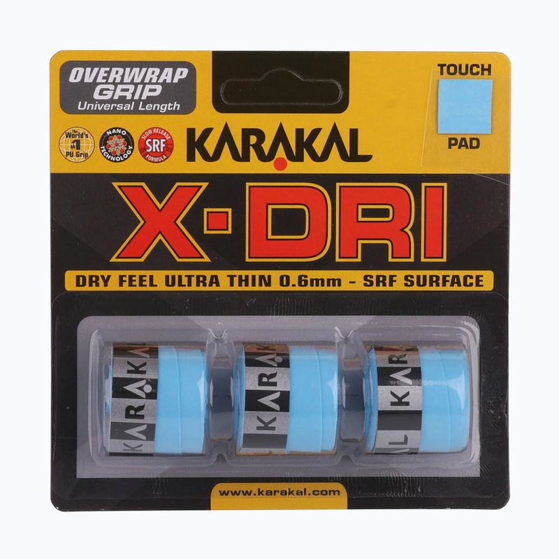 Owijka do rakiet squash Karakal X-Dri Grip 3 szt. blue